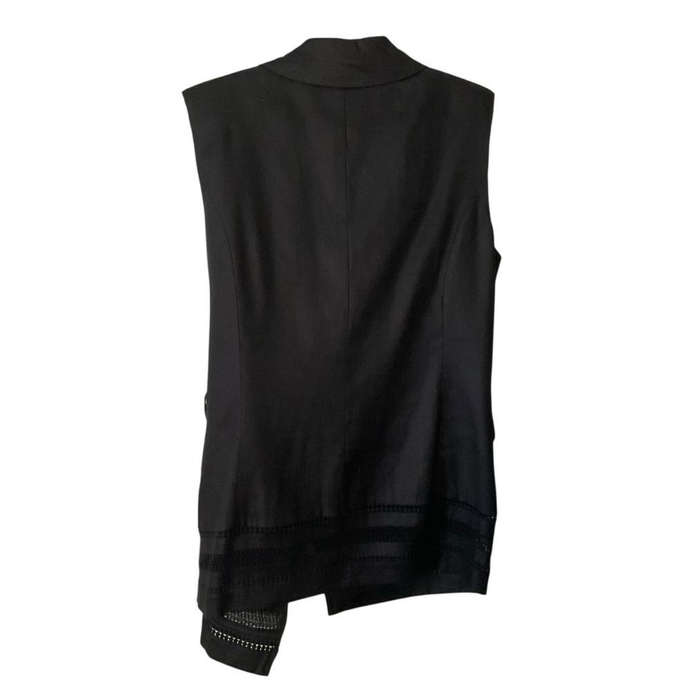 White House Black Market Tie Front Studio Vest Blazer Eyelet Jacket Size 12 - Picture 4 of 8